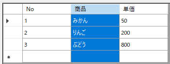 DataGridView 列単位で選択